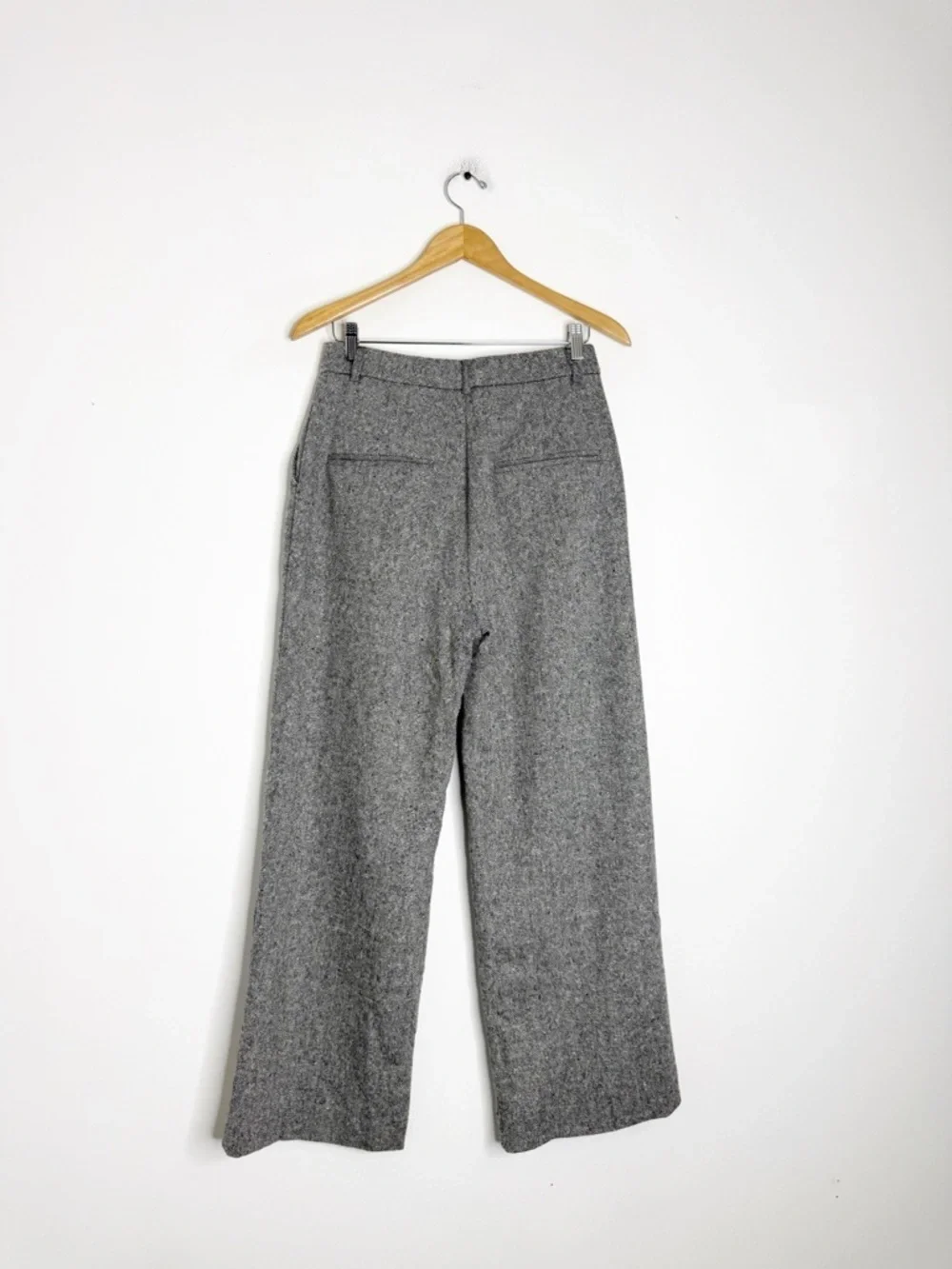 ANINE BING Carrie Wool Trousers Size 6 High Rise Wide Leg Lined